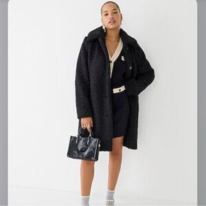 J.Crew Black Sherpa Teddy Coat